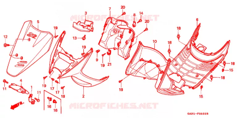 VOORSPATBORD / TREEPLANK Honda SCOOTER 50 DIO 1992  SK50MP_II