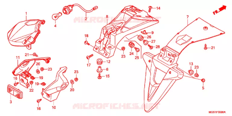 ACHTERLICHT/KENTEKEN LICHT Honda MOTO 700 NC 2012  NC700XDC