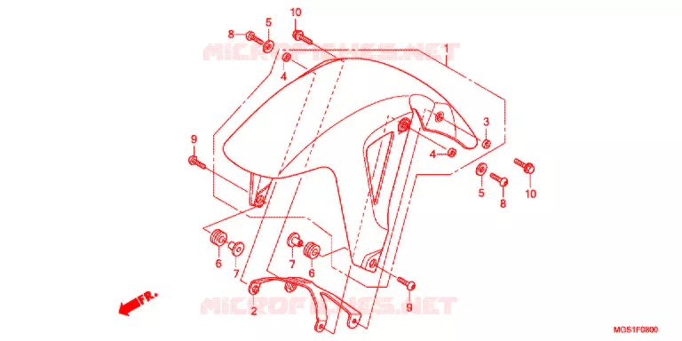 VOORSPATBORD Honda MOTO 700 NC 2012  NC700XDC