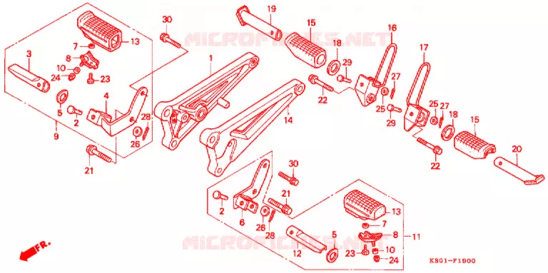 PEDAAL/OPSTAP Honda MOTO 250 other-models 1993  NAS250N