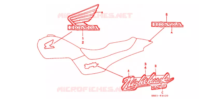 EMBLEEM/STREEP Honda MOTO 250 other-models 1994  NAS250R_II