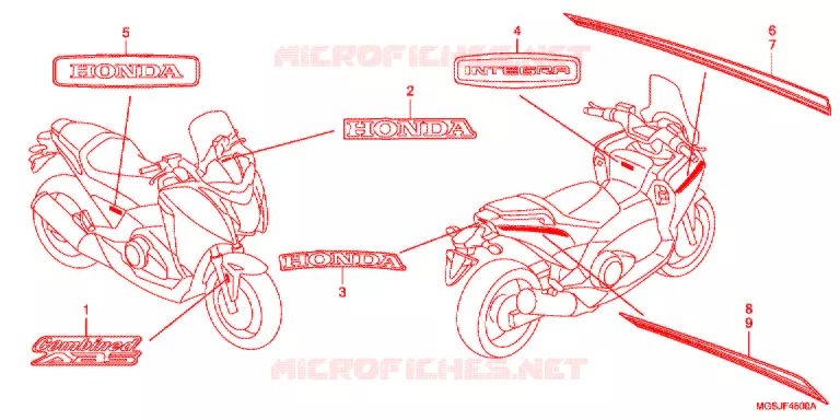 EMBLEEM/STREEP Honda MOTO 700 INTEGRA 2012  NC700DC