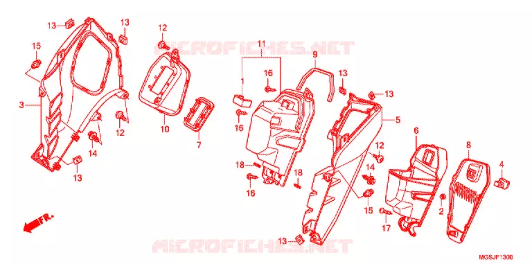 MESH INNER RACK  SG Honda MOTO 700 INTEGRA 2012  NC700DC