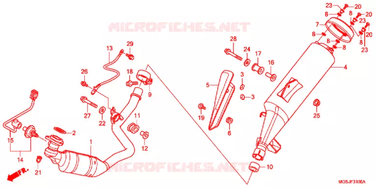 UITLAATDEMPER(2) Honda SCOOTER 700 INTEGRA 2012  NC700DC