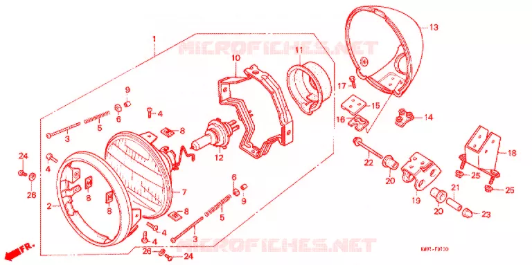 KOPLAMP Honda MOTO 400 STEED 1991  NV400CL