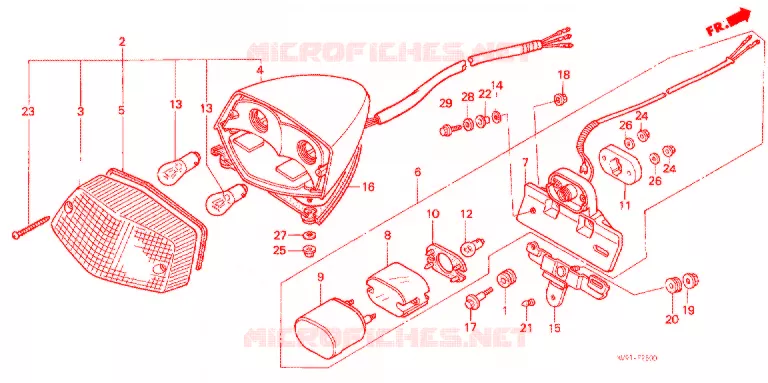 ACHTERLICHT/KENTEKEN LICHT Honda MOTO 400 STEED 1990  NV400CL