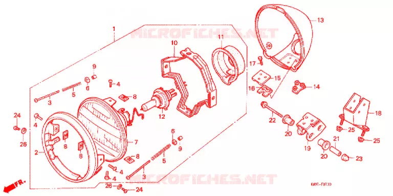 KOPLAMP Honda MOTO 400 STEED 1991  NV400CL