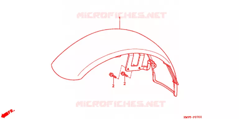 VOORSPATBORD Honda MOTO 400 STEED 1997  NV400CMV