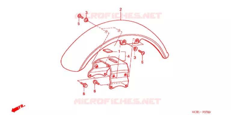 VOORSPATBORD Honda MOTO 750 SHADOW 2001  NV750DC1