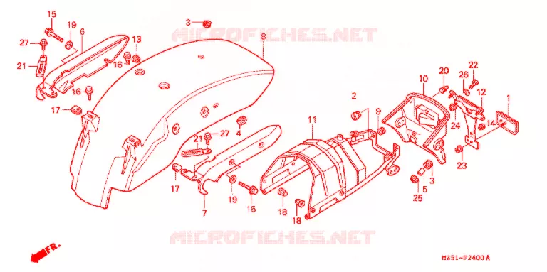 ACHTER STROOMLIJNKAP Honda MOTO 750 VF 1994  VF750CR
