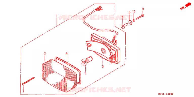 ACHTERLICHT/KENTEKEN LICHT Honda MOTO 750 VF 1994  VF750CR