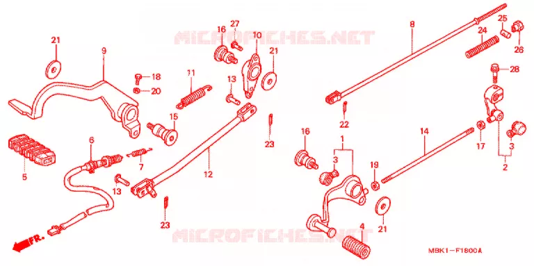 PEDAAL/OPSTAP Honda MOTO 400 SHADOW 2001  NV400C21