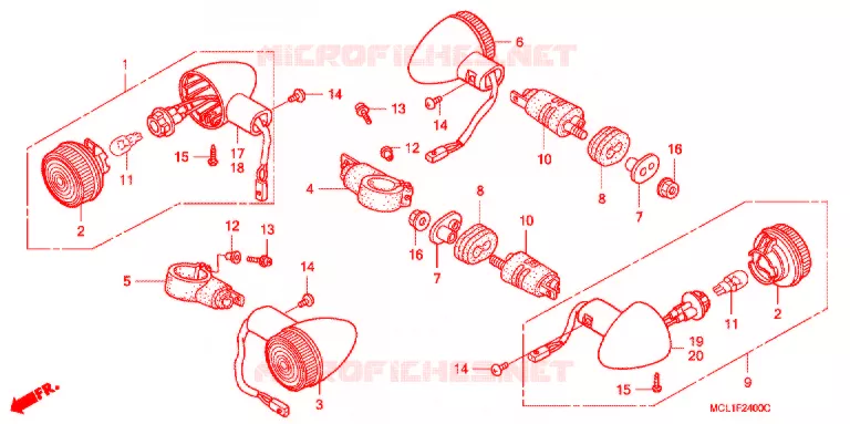 KNIPPERLICHT Honda MOTO 400 SHADOW 2001  NV400DC1