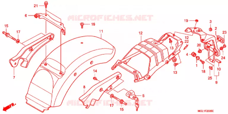 ACHTER STROOMLIJNKAP Honda MOTO 400 SHADOW 2001  NV400DC1