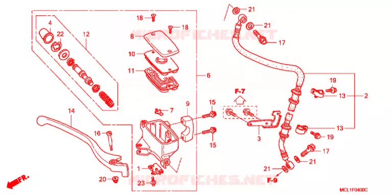 VOORREM HOOFDCILINDER Honda MOTO 400 SHADOW 2004  NV400DC4