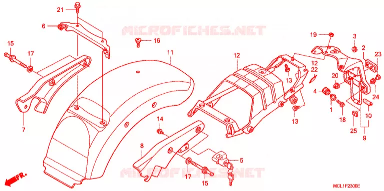 ACHTER STROOMLIJNKAP Honda MOTO 400 SHADOW 2005  NV400DC5