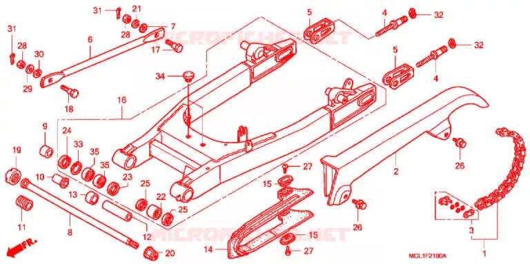ZWAAI-ARM/KETTINGKAST Honda MOTO 400 SHADOW 2005  NV400DC5