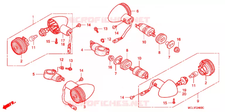 KNIPPERLICHT Honda MOTO 400 SHADOW 2007  NV400DC7