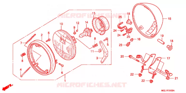 KOPLAMP Honda MOTO 400 SHADOW 2000  NV400DCY