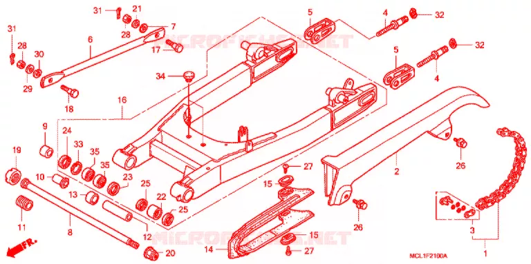 ZWAAI-ARM/KETTINGKAST Honda MOTO 400 SHADOW 2000  NV400DCY