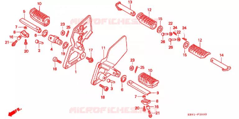 PEDAAL/OPSTAP Honda MOTO 250 JADE 1991  CB250FM