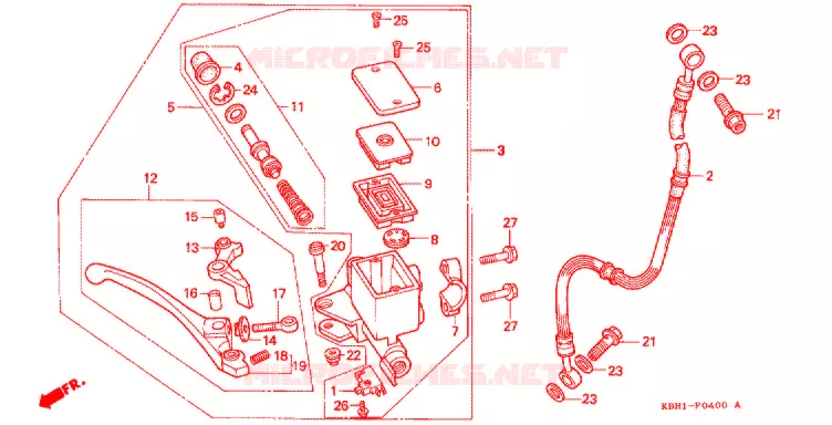 VOORREM HOOFDCILINDER Honda MOTO 250 JADE 1992  CB250FN