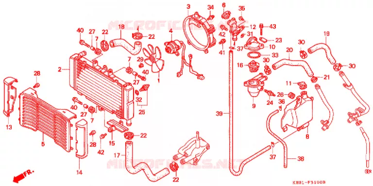 RADIATOR Honda MOTO 250 JADE 1993  CB250FP