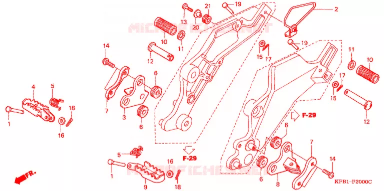 PEDAAL/OPSTAP Honda MOTO 230 SL 2004  SL2304