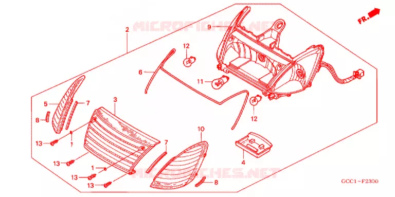 ACHTERSPATBORD  Honda SCOOTER 100 SPACY 2006  SCR100WH6