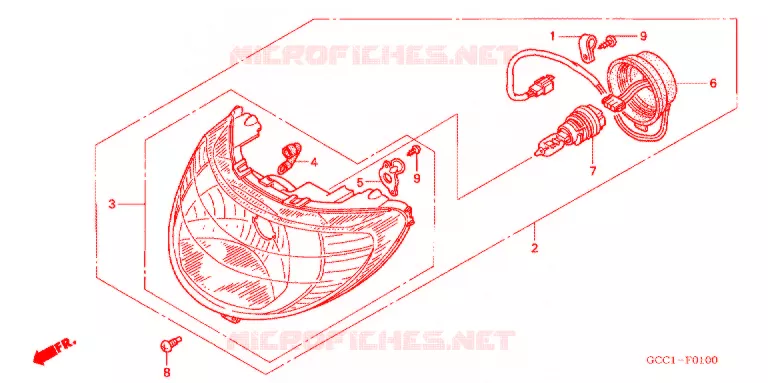 KOPLAMP Honda SCOOTER 100 SPACY 2006  SCR100WH6