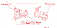 EMBLEEM/STREEP voor Honda LEAD 50 BLACK 1998