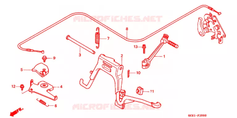 HOOFD STANDAARD/ KICKSTARTER ARM Honda SCOOTER 50 LEAD 1998  NH50W