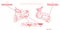 EMBLEEM/STREEP voor Honda LEAD 50 GRAY 1998