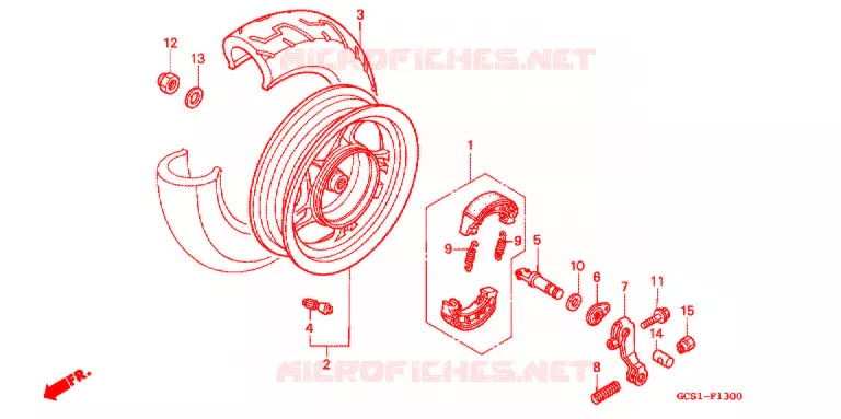 ACHTER WIEL Honda SCOOTER 50 LEAD 2000  NH50X