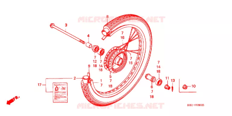 VOOR WIEL Honda MOTO 50 BENLY 1987  CD50H