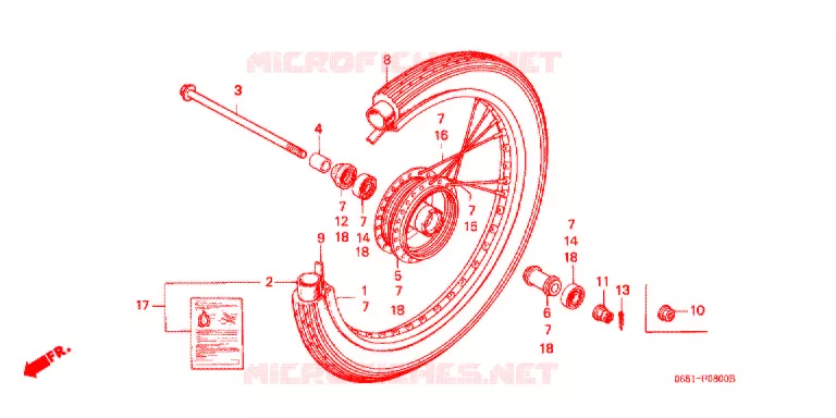 VOOR WIEL Honda MOTO 50 BENLY 1994  CD50P