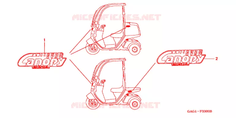 EMBLEEM/STREEP (TC50M/P/V/Y) Honda SCOOTER 50 GYRO 1994  TC50P_W
