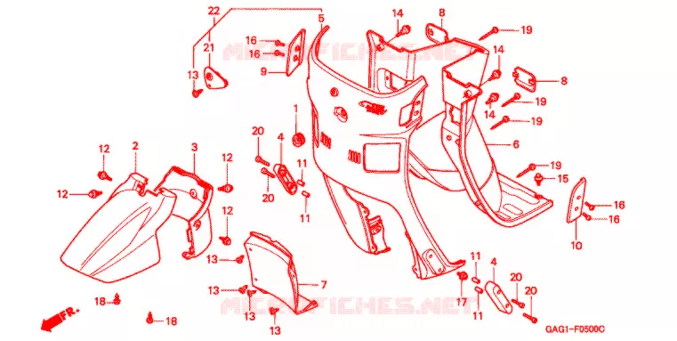 VOORSPATBORD / TREEPLANK Honda SCOOTER 50 GYRO 1999  TC50V_W