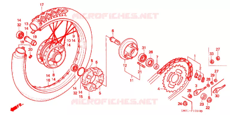 ACHTER WIEL Honda MOTO 100 C100 1993  C100CMK