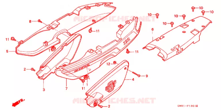ZIJ-AFDEKKING (C100CMP/CMS) Honda MOTO 100 C100 1994  C100CMP