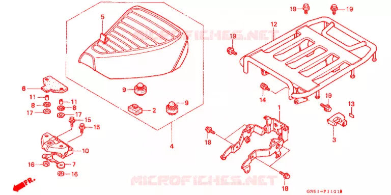 ZITTING/DRAGER (C100CMP/CMS) Honda MOTO 100 C100 1994  C100CMP