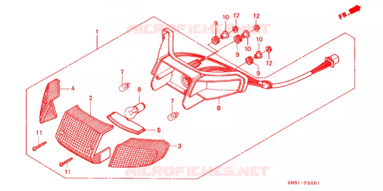 ACHTER COMBINATIE LICHT (C100CMP/CMS) Honda MOTO 100 C100 1995  C100CMS