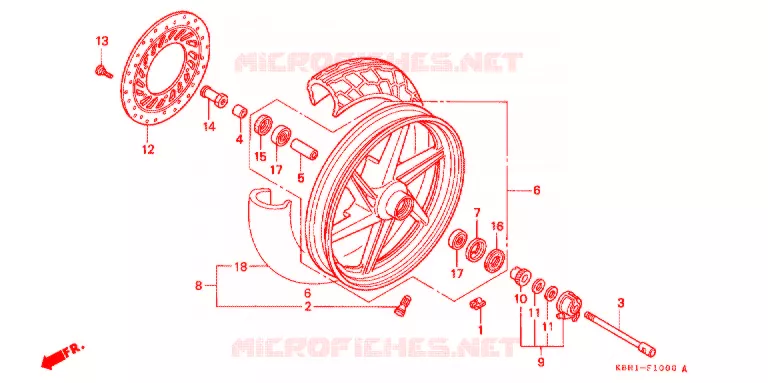 VOOR WIEL Honda MOTO 250 JADE 1993  CB250FP