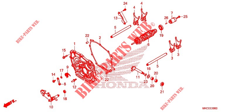 SCHAKELING TROMMEL/OVERSCHAKELVORK voor Honda GL 1800 GOLD WING 2019