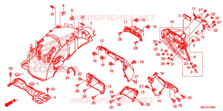 ACHTER STROOMLIJNKAP Honda MOTO 1800 GOLD-WING 2019  GL1800DAK