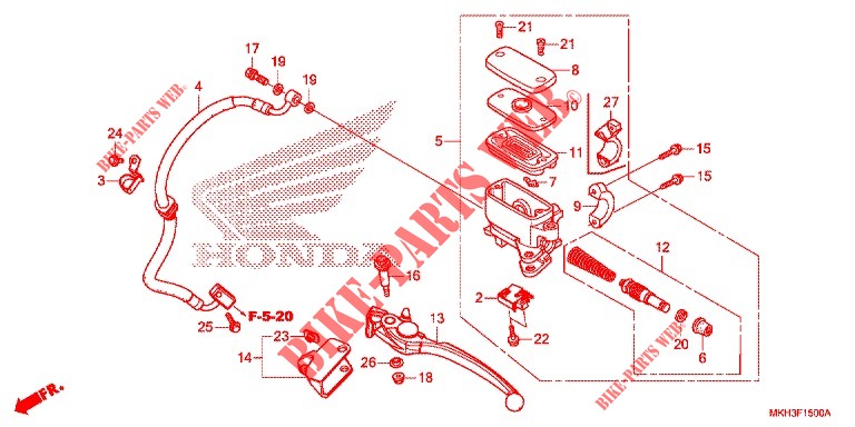 ACHTER REM HOOFD CILINDER voor Honda X ADV 750 2ED 2019