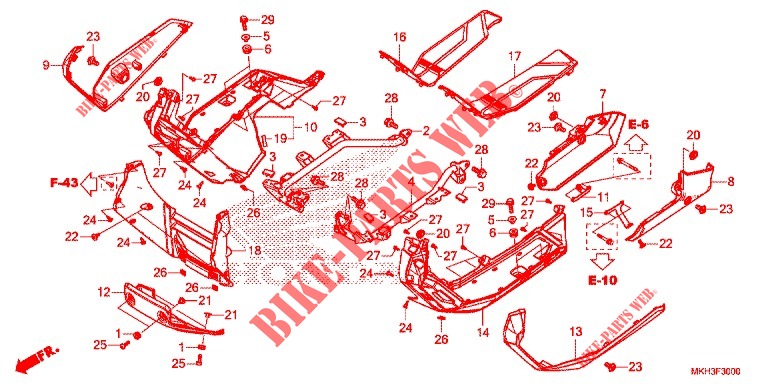 ZIJDE ROK/MIDDEN AFDEKKING voor Honda X ADV 750 2020