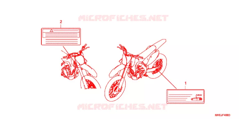 WAARSCHUWINGSLABEL Honda MOTO 450 CRF 2020  CRF450RL