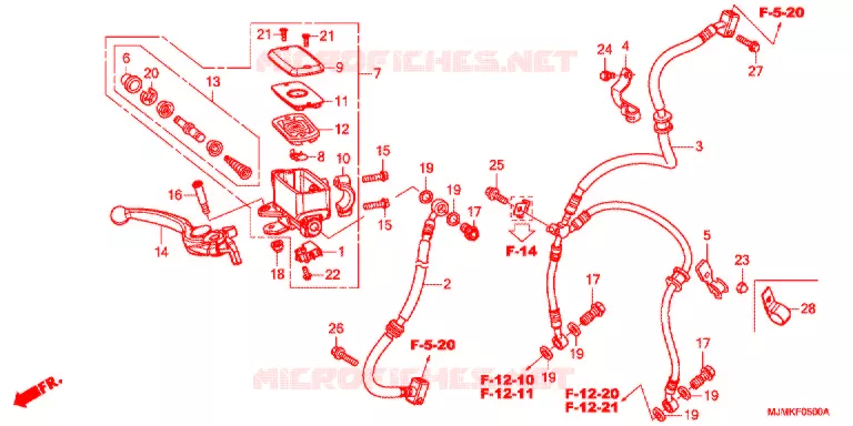 VOOR REM HOOFD CILINDER Honda MOTO 800 CROSSRUNNER 2021  VFR800XK