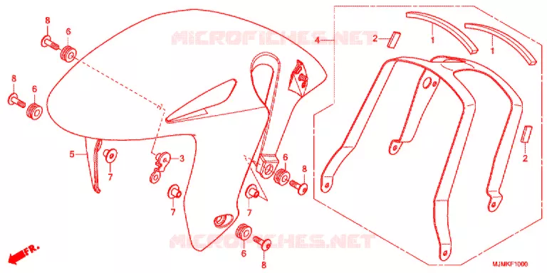 VOOR STROOMLIJNKAP Honda MOTO 800 CROSSRUNNER 2022  VFR800XK